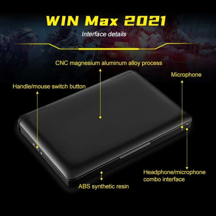 GPD WIN Max 2021 Mini Gaming Laptop, 8.0 inch, 16GB+1TB, Windows 11 Intel Core i7-1195G7 Quad Core up to 5.0Ghz, Support Dual Band WiFi & Bluetooth & HDMI(Black)