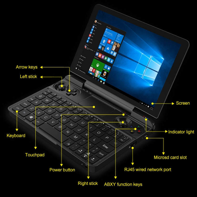 GPD WIN Max 2021 Mini Gaming Laptop, 8.0 inch, 16GB+1TB, Windows 11 Intel Core i7-1195G7 Quad Core up to 5.0Ghz, Support Dual Band WiFi & Bluetooth & HDMI(Black)