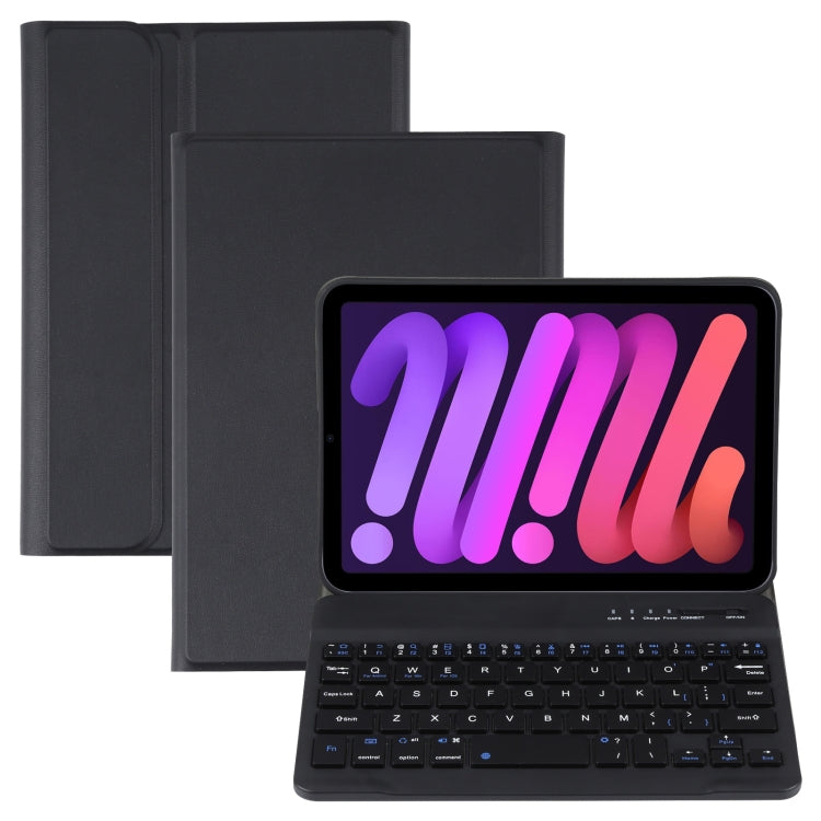 A06 Detachable Lambskin Texture Ultra-thin TPU Bluetooth Keyboard Leather Tablet Case with Stand For iPad mini 6