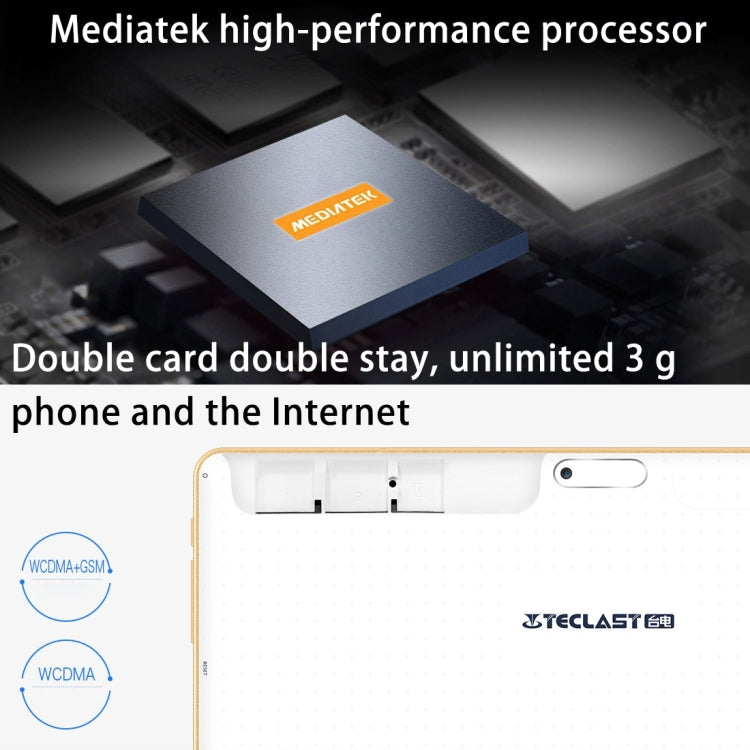 Teclast P98 3G Calling Tablet, 1GB+16GB, Dual Channel Stereo Speakers, Hidden Card Slots Design, 9.6 inch Screen Android 5.1 OS, MT6580 64-bit, Support Dual SIM, 32GB TF Card, WiFi, Bluetooth 4.0, GPS