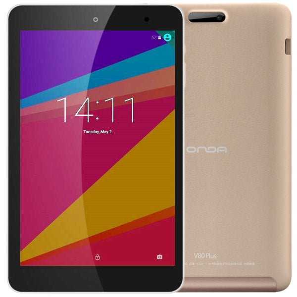 ONDA V80 Plus Android OS Tablet, 8.0 inch, 2GB+32GB, Got CE / FCC / ROHS / WEEE Certification, Dual Camera, Android 5.1 OS, Intel X5-Z8350 1.94GHz, RAM: 2GB ROM: 32GB, Support 128GB TF Card & Bluetooth 4.0 & WiFi & OTG & G-sensor & WiDi