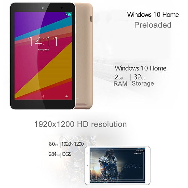 ONDA V80 Plus Android OS Tablet, 8.0 inch, 2GB+32GB, Got CE / FCC / ROHS / WEEE Certification, Dual Camera, Android 5.1 OS, Intel X5-Z8350 1.94GHz, RAM: 2GB ROM: 32GB, Support 128GB TF Card & Bluetooth 4.0 & WiFi & OTG & G-sensor & WiDi