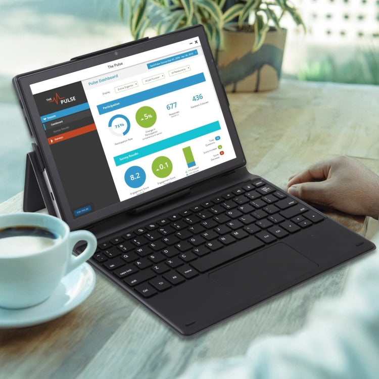 Pogopin Magnetic Keyboard & Leather Case with Holder for 10.1 inch Tablet (HS70D / HSD18)