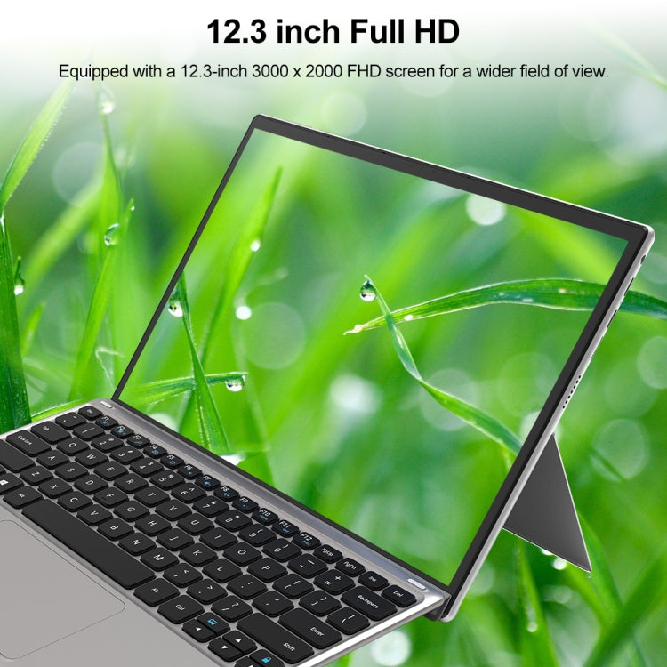 HSD1230 2 in 1 Tablet PC, 12.3 inch, 8GB RAM, Windows11 Intel Celeron N4125 Quad Core 2.0-2.7GHz, with Keyboard, Support Bluetooth & WiFi & TF Card, US Plug