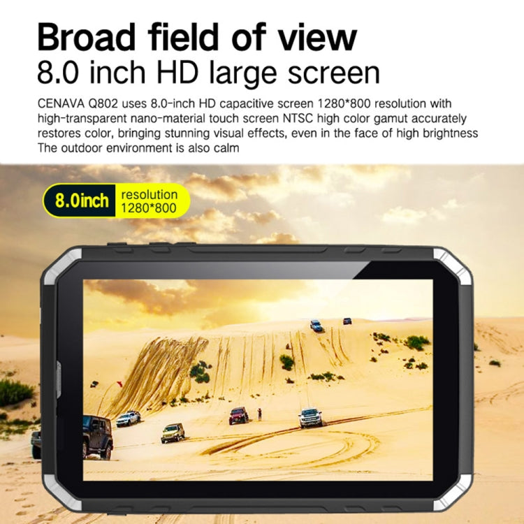 CENAVA-Q802 Triple Proofing Tablet PC, 8.0 inch, 4GB+64GB, Support Google Play, 4G Phone Call, IP68 Waterproof Shockproof Dustproof, Android 9.0, MTK6762 Octa Core 2.0GHz, Support OTG/GPS/NFC/WiFi/BT/TF Card(Black)