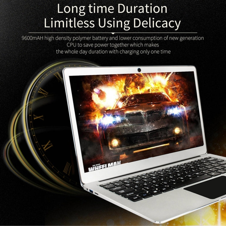 Jumper EZbook 3 Pro Laptop, 13.3 inch, 6GB+128GB, 9600mAh Battery, Windows 10 Intel Apollo Lake N3450 Quad Core 1.1GHz-2.2GHz, Support TF Card & WiFi & HDMI(Silver)