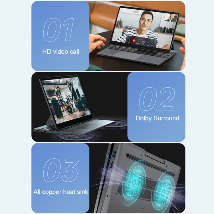 N95 Yoga Laptop, 15.6 inch, 12GB+1TB, Windows 10, Intel Alder Lake N95 Quad Core 1.7GHz-3.4GHz, Support Dual Band WiFi / BT