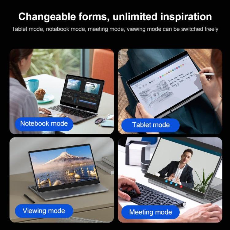 N95 Yoga Laptop, 15.6 inch, 12GB+1TB, Windows 10, Intel Alder Lake N95 Quad Core 1.7GHz-3.4GHz, Support Dual Band WiFi / BT