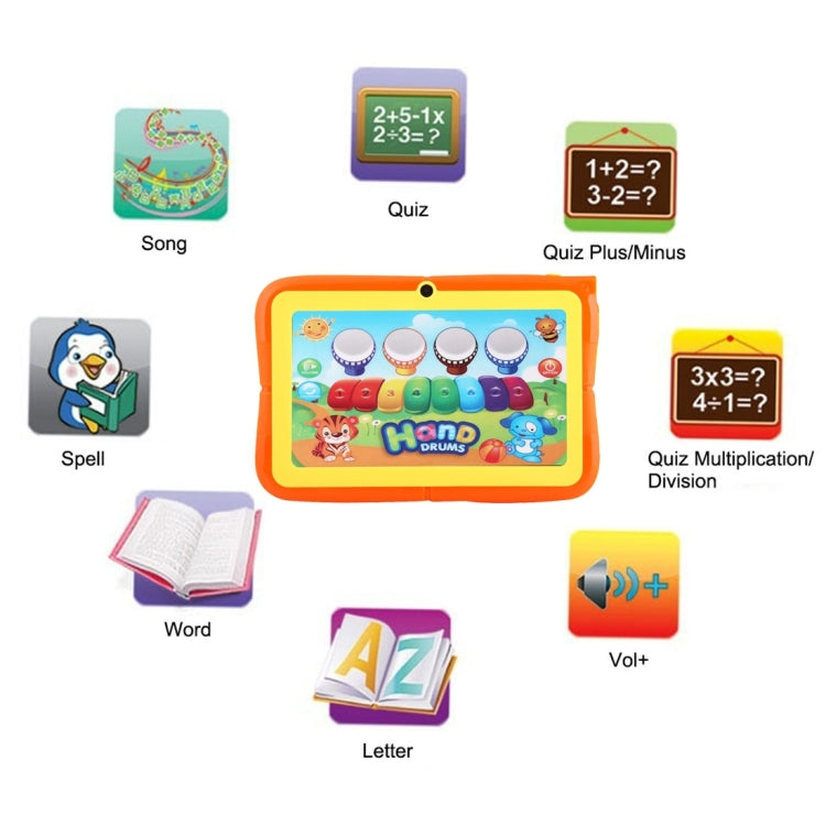 Kids Education Tablet PC, 7.0 inch, 512MB+8GB, Android 4.4 Allwinner A33 Quad Core, WiFi / Bluetooth