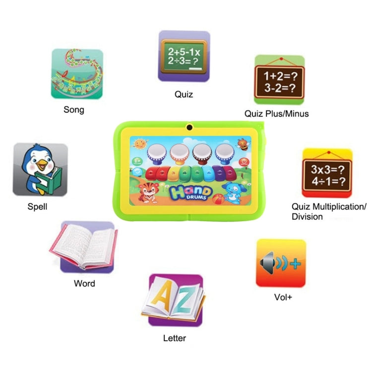 Kids Education Tablet PC, 7.0 inch, 512MB+8GB, Android 4.4 Allwinner A33 Quad Core, WiFi / Bluetooth