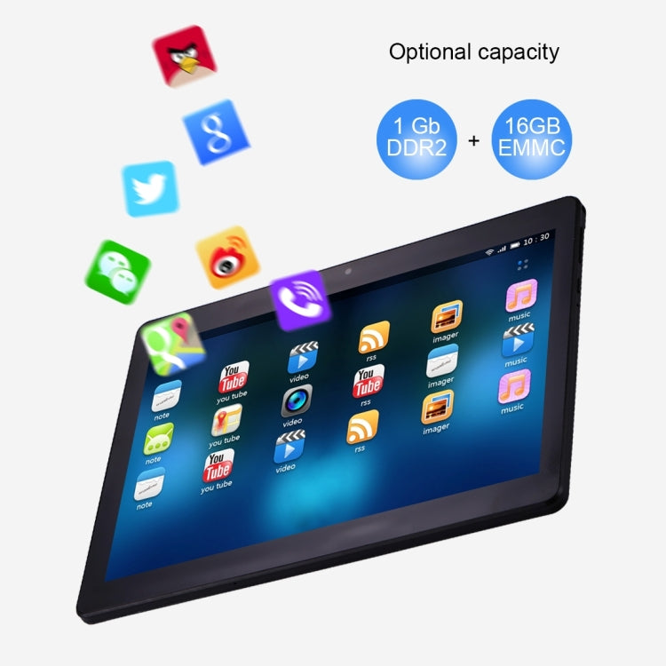 3G Call Tablet, 10.1 inch, 1GB+16GB, Android 6.0 MT6580 Quad Core 1.3GHz, Support OTG & GPS & FM & Bluetooth & WiFi & Dual SIM