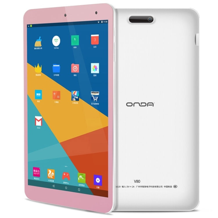 ONDA V80 Tablet Basic Edition, 8 inch, 2GB+16GB, CE Certificated, Android 7.0, Allwinner A64 Quad Core 1.3GHz, Support 128GB TF Card, WiFi, Bluetooth