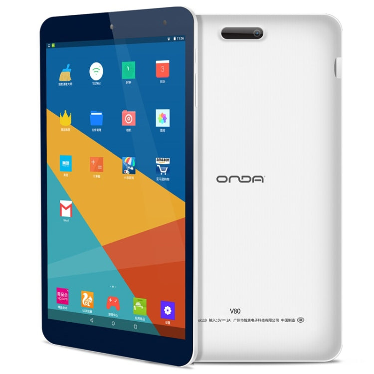 ONDA V80 Tablet Basic Edition, 8 inch, 2GB+16GB, CE Certificated, Android 7.0, Allwinner A64 Quad Core 1.3GHz, Support 128GB TF Card, WiFi, Bluetooth
