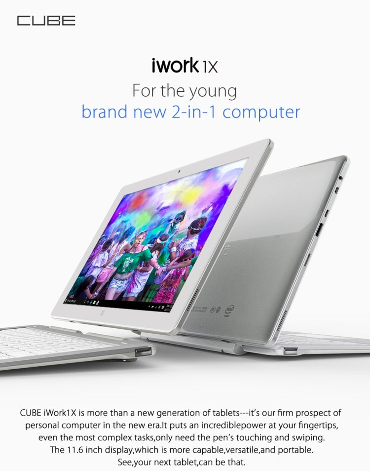 Cube iwork1X, 11.6 inch, 4GB+64GB, Windows 10.0 Intel Atom X5-Z8350 up to 1.92GHz, HDMI, WiFi, BT, without Keyboard