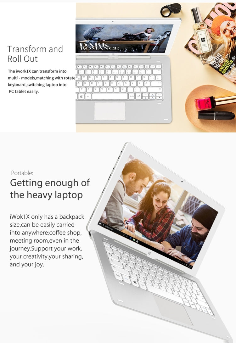 Cube iwork1X, 11.6 inch, 4GB+64GB, Windows 10.0 Intel Atom X5-Z8350 up to 1.92GHz, HDMI, WiFi, BT, without Keyboard