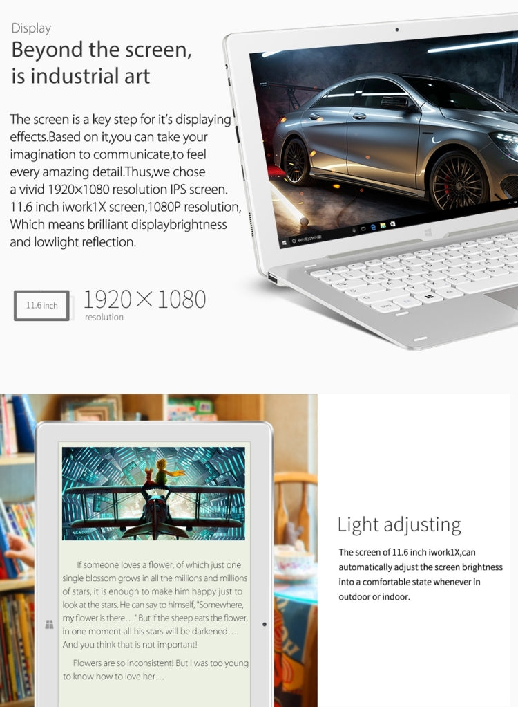 Cube iwork1X, 11.6 inch, 4GB+64GB, Windows 10.0 Intel Atom X5-Z8350 up to 1.92GHz, HDMI, WiFi, BT, without Keyboard
