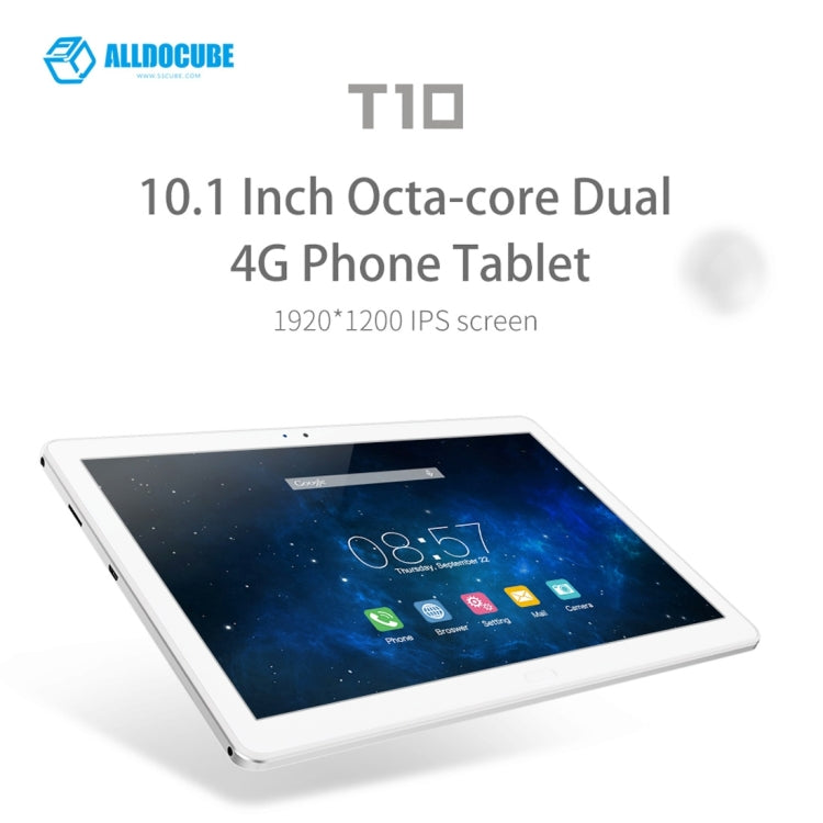 Cube T10 Tablet PC, 2GB+32GB, 4G Phone Call, 10.1 inch Android 6.0 MTK8783 Octa Core up to 1.3GHz, OTG, WiFi, BT, FM, GPS(White)