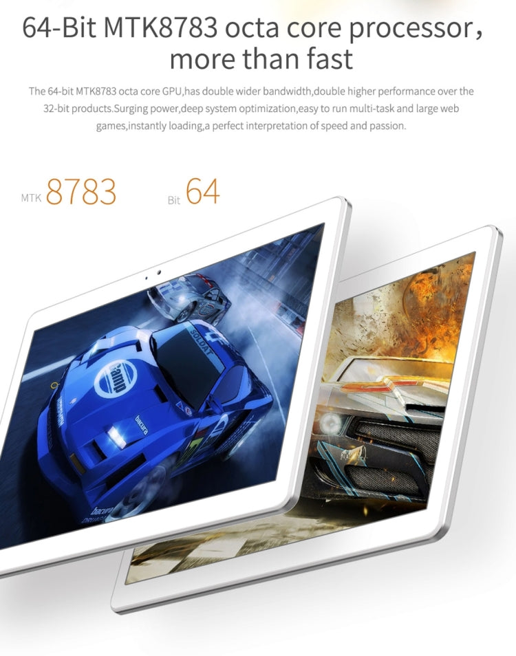 Cube T10 Tablet PC, 2GB+32GB, 4G Phone Call, 10.1 inch Android 6.0 MTK8783 Octa Core up to 1.3GHz, OTG, WiFi, BT, FM, GPS(White)