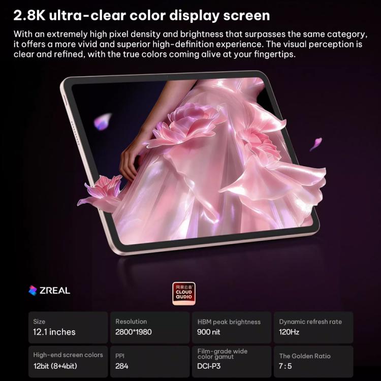 OPPO Pad Air5 12.1 inch WIFI Tablet PC, 12GB+256GB, ColorOS 16.0 MediaTek Dimensity 7300-Ultra Octa Core  - Grey