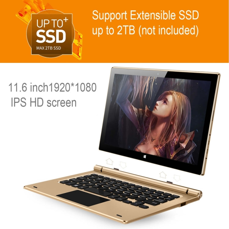 ONDA Xiaoma 11, 11.6 inch, 4GB+64GB, CE / FCC / ROHS / WEEE Certificated, Windows 10 Home Intel Celeron Apollo Lake Quad Core up to 2.2GHz, Support 256GB TF, WiFi, BT, 4K Video Playback, HDMI(Gold)