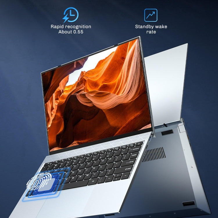 F22 Laptop, 13.5 inch, 8GB+256GB, Fingerprint Unlock, Windows 10 OS, Intel Core i3-1005G1 Dual Core 1.2-3.4Ghz, 2K Full HD Srceen, Support TF Card & Bluetooth & WiFi, US Plug (Grey)