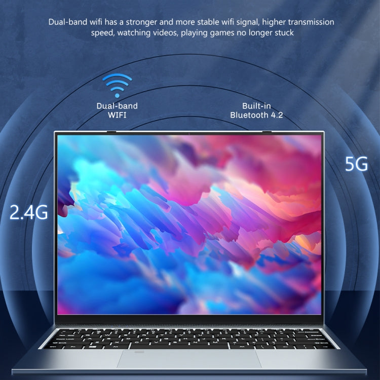 F22 Laptop, 13.5 inch, 8GB+256GB, Fingerprint Unlock, Windows 10 OS, Intel Core i3-1005G1 Dual Core 1.2-3.4Ghz, 2K Full HD Srceen, Support TF Card & Bluetooth & WiFi, US Plug (Grey)