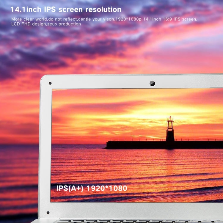 PiPO W9 Pro Laptop, 14.1 inch, 4GB+64GB, Windows 10, Intel Cherry Trail Z8350 Quad Core up to 1.92GHz, WiFi, HDMI, Bluetooth(Silver)