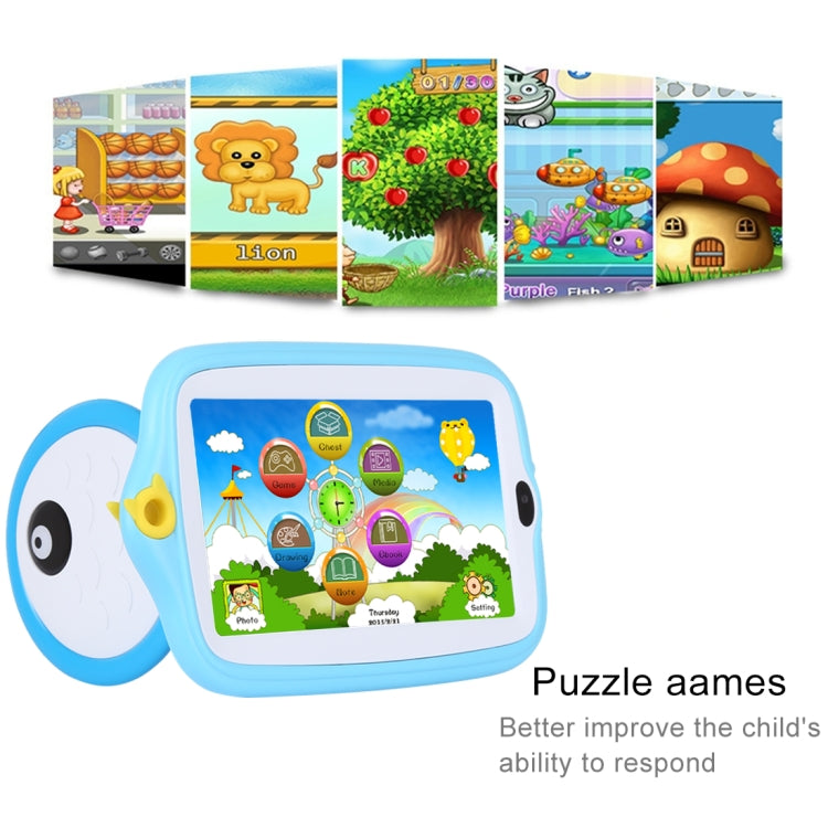 Kids Education Tablet PC, 7.0 inch, 1GB+16GB, Android 4.4 Allwinner A33 Quad Core, WiFi / Bluetooth, with Holder Silicone Case