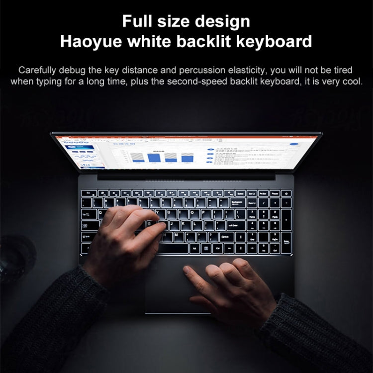 HONGSAMDE HSDQ156 Ultrabook, 15.6 inch, 12GB+512GB, Fingerprint Unlock, Windows 10 Intel Celeron J4115 Quad Core, Support TF Card & HDMI, US Plug(Silver)