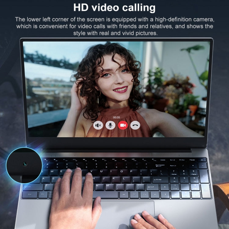 HONGSAMDE HSDQ156 Ultrabook, 15.6 inch, 12GB+512GB, Fingerprint Unlock, Windows 10 Intel Celeron J4115 Quad Core, Support TF Card & HDMI, US Plug(Silver)