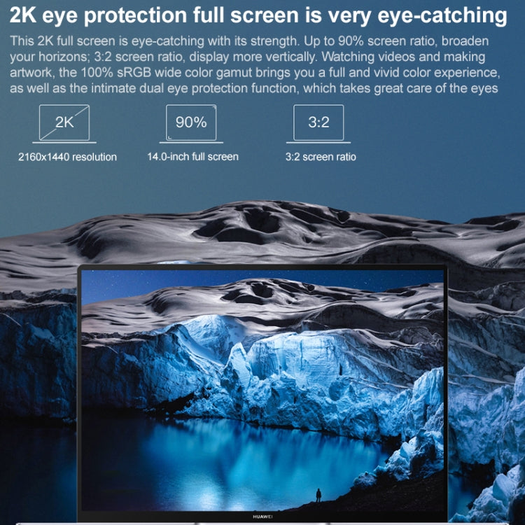 Huawei MateBook 14 Laptop, 16GB+512GB, Windows 10 Home Chinese Version, AMD Ryzen 7-5700U Hexa Core up to 4.3GHz, Support Bluetooth / HDMI, US Plug(Grey)