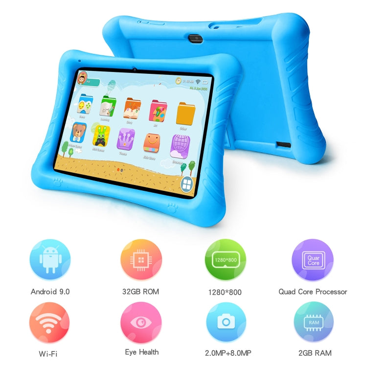 Qunyico Y10 Kids Tablet PC, 10.1 inch, 2GB+32GB, Android 10 Allwinner A100 Quad Core CPU, Support 2.4G WiFi / Bluetooth, Global Version with Google Play, US Plug