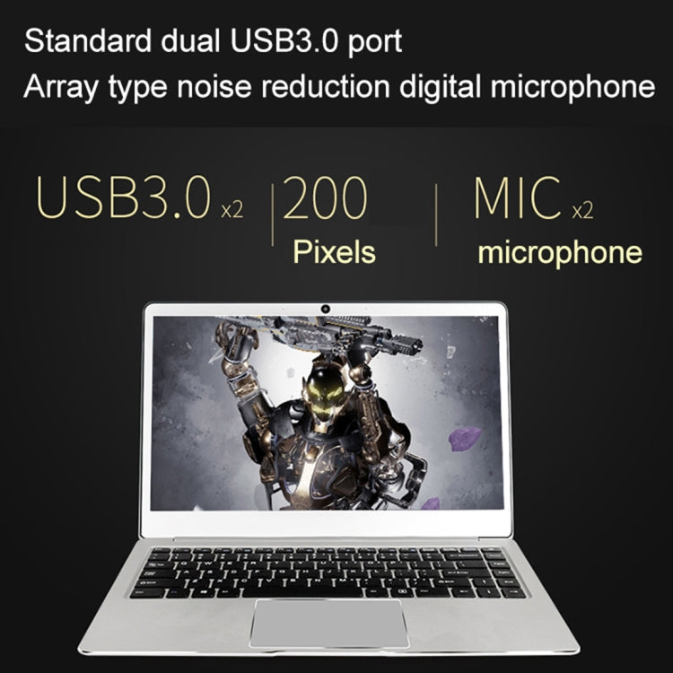 Jumper EZbook 3 Plus Laptop, 14.0 inch, 8GB+128GB, 9600mAh Battery, Windows 10 Intel Kaby Lake 7Y30 Dual Core 1.0GHz-2.6GHz, Support TF Card & WiFi & Micro HDMI & Bluetooth(Aurora Silver)