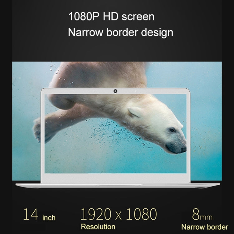 Jumper EZbook 3 Plus Laptop, 14.0 inch, 8GB+128GB, 9600mAh Battery, Windows 10 Intel Kaby Lake 7Y30 Dual Core 1.0GHz-2.6GHz, Support TF Card & WiFi & Micro HDMI & Bluetooth(Aurora Silver)