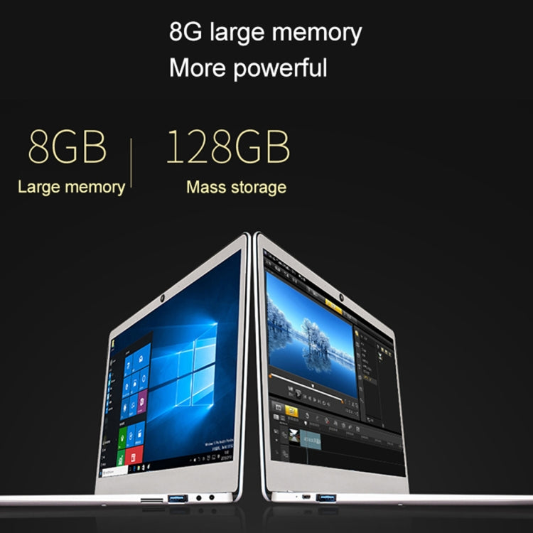 Jumper EZbook 3 Plus Laptop, 14.0 inch, 8GB+128GB, 9600mAh Battery, Windows 10 Intel Kaby Lake 7Y30 Dual Core 1.0GHz-2.6GHz, Support TF Card & WiFi & Micro HDMI & Bluetooth(Aurora Silver)