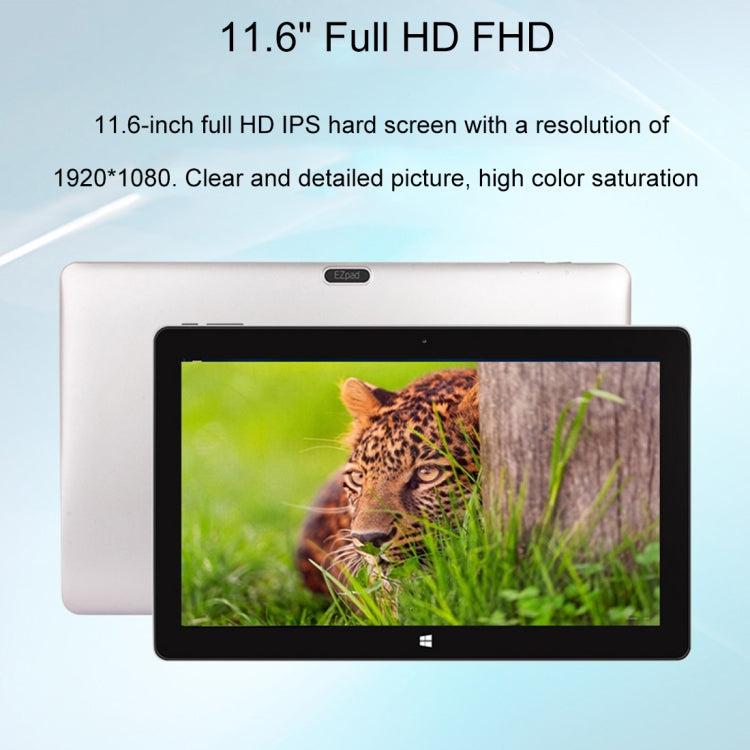 Jumper EZpad 6 Pro Tablet PC, 11.6 inch, 6GB+64GB, Windows 10 Intel Apollo Lake N3450 Quad Core or Intel Atom E3950 Quad Core 1.1GHz-2.2GHz, Support TF Card & Bluetooth & WiFi & Micro HDMI, Not Included Keyboard, Random CPU Delivery (Aurora Silver)