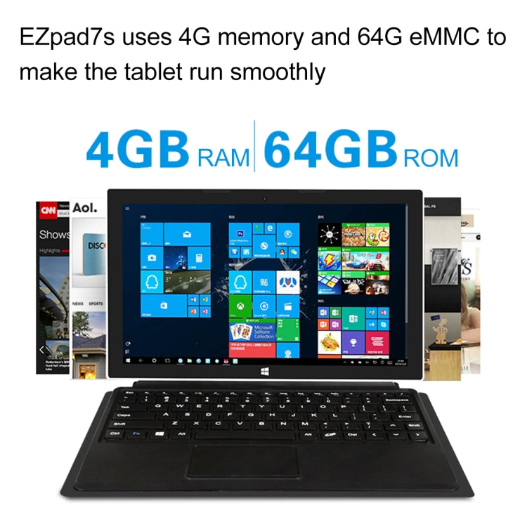 Jumper EZpad 7s Tablet PC, 10.8 inch, 4GB+64GB, Windows 10 Intel Cherry Trail X5-Z8350 Quad Core 1.44GHz-1.92GHz, Support TF Card & Bluetooth & WiFi & Mini HDMI, Not Included Keyboard(Aurora Silver)