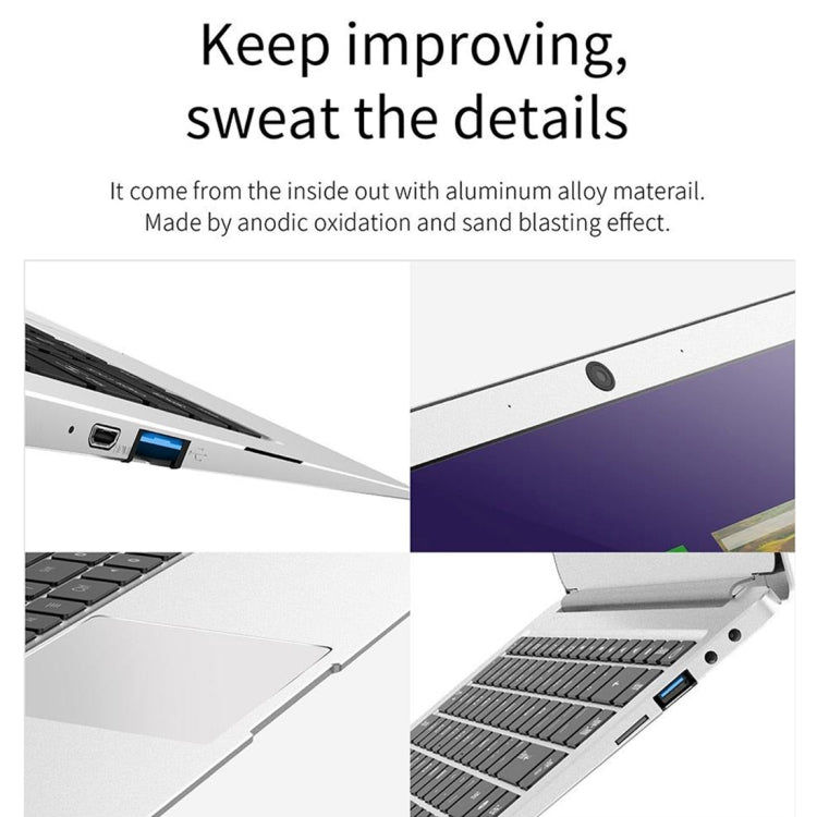 Jumper EZbook 3L Pro Laptop, 14.0 inch, 6GB+128GB, 9600mAh Battery, Windows 10 Intel Apollo Lake N3450 Quad Core 1.1GHz-2.2GHz, Support TF Card & Dual Band WiFi & HDMI(Silver)