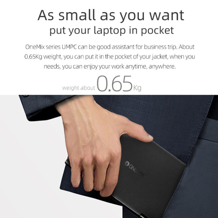 ONE-NETBOOK OneMix 3s Laptop, 8.4 inch, 8GB+256GB, Windows 10 Home, Intel CoRE M3-8100Y, Support Dual Band WiFi & Bluetooth & Fingerprint Unlock(Black)