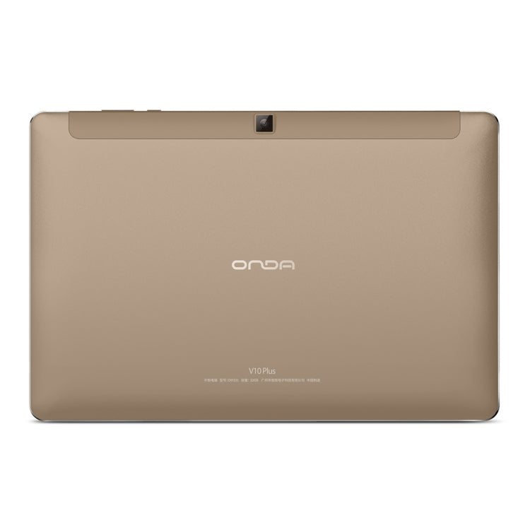 ONDA V10 Plus Tablet, 10.1 inch, 2GB+32GB, Android 6.0 MT8173 Quad Core 2.0GHz, Support 256GB TF Card, Dual Band WiFi, Bluetooth, 4K, US Plug(Gold)
