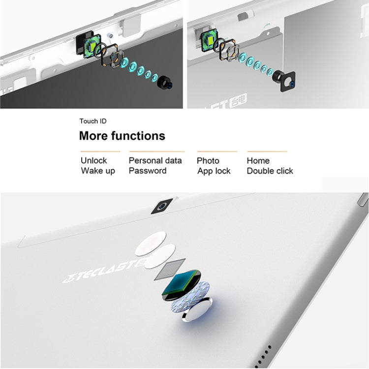 Teclast T10 Tablet, 4GB+64GB, Fingerprint Identification, 8100mAh Battery, 10.1 inch Android 7.0 MTK8176 Hexa Core 1.7GHz, Support OTG & GPS & Bluetooth & Dual Band WiFi, US Plug(Silver)