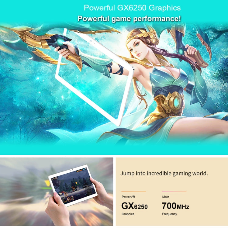 Teclast T10 Tablet, 4GB+64GB, Fingerprint Identification, 8100mAh Battery, 10.1 inch Android 7.0 MTK8176 Hexa Core 1.7GHz, Support OTG & GPS & Bluetooth & Dual Band WiFi, US Plug(Silver)