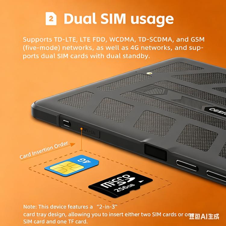 CENAVA A109TB IP68 Rugged Tablet PC, 8GB+128GB, 10.95 inch Android 14 MT6789V Octa Core, 4G Network, UK Plug