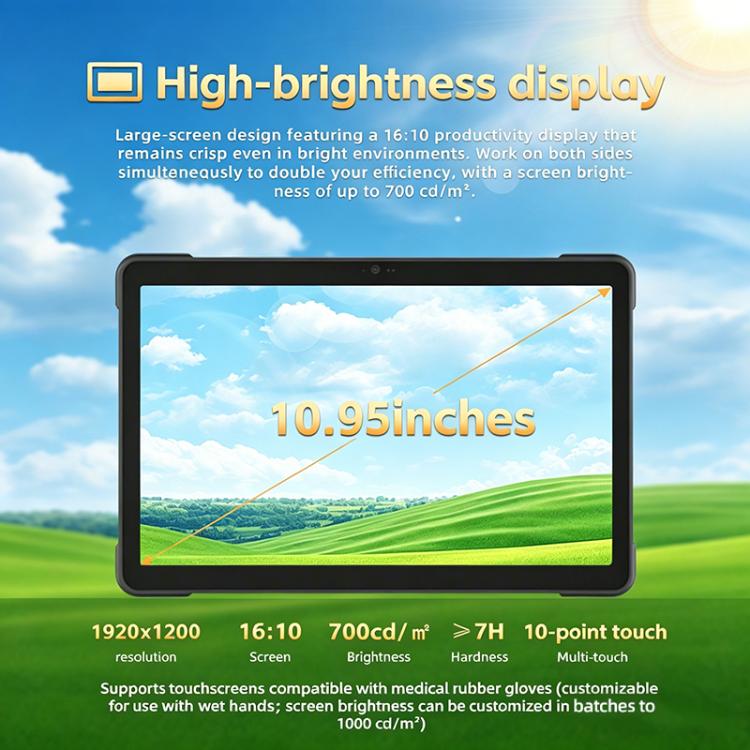 CENAVA A109TB IP68 Rugged Tablet PC, 8GB+128GB, 10.95 inch Android 14 MT6789V Octa Core, 4G Network, UK Plug