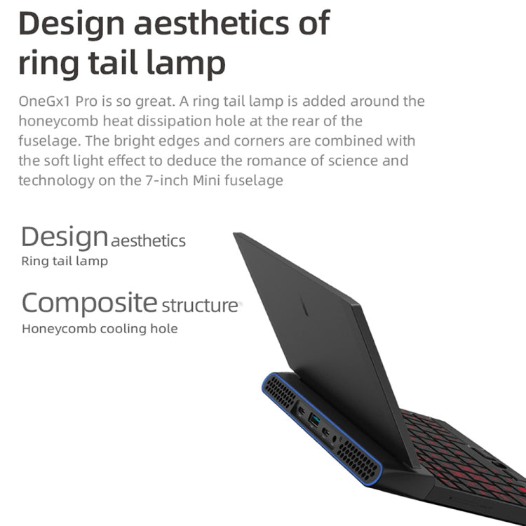 OneGx1 Pro PC Mini Laptop, 7.0 inch, 16GB+1TB, WiFi Version, Windows 10, Intel Core i7-1160G7 1.2-2.1GHz, Urbo 4.4GHz, 12000mAh Battery, Support  WiFi & BT, with GamePad(Black)