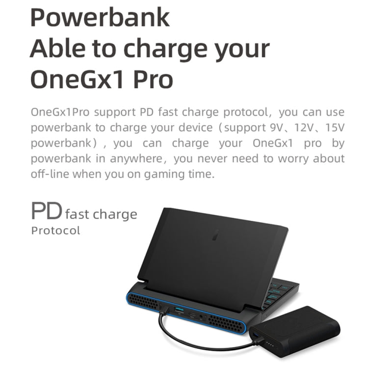 OneGx1 Pro PC Mini Laptop, 7.0 inch, 16GB+512GB, 5G Network, Windows 10, Intel Core i7-1160G7 1.2-2.1GHz, Urbo 4.4GHz, 12000mAh Battery, Support  WiFi & BT, with GamePad(Black)