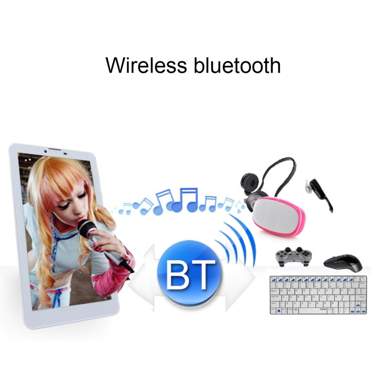 4G Phone Call Tablet PC, 7.0 inch, 1GB+8GB, Android 6.0 MTK8735M Quad Core ARM Cortex A53 1.0GHz, OTG, WiFi, Bluetooth, GPS, Dual SIM(White)