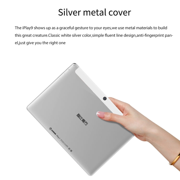 Cube iPlay 9 U63 Plus 3G Call Tablet, 9.6 inch, 2GB+32GB, Android 4.4 MTK MT6582V Quad Core 1.3GHz, Support OTG & GPS & FM & Bluetooth & WiFi & Dual SIM (White + Silver)