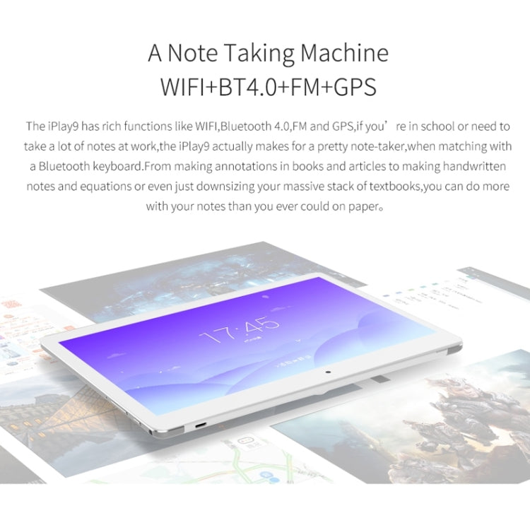 Cube iPlay 9 U63 Plus 3G Call Tablet, 9.6 inch, 2GB+32GB, Android 4.4 MTK MT6582V Quad Core 1.3GHz, Support OTG & GPS & FM & Bluetooth & WiFi & Dual SIM (White + Silver)