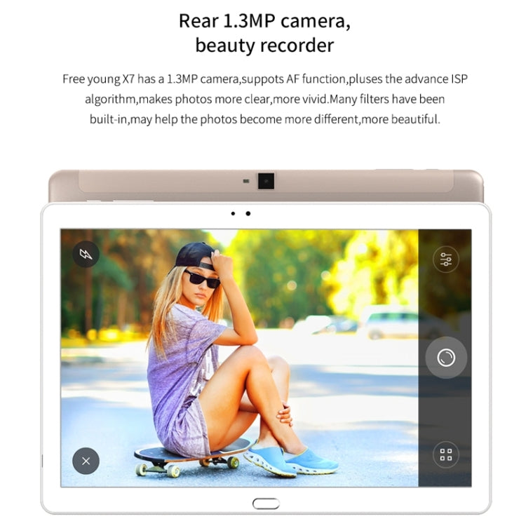 Cube Free Young X7 T10 Plus 4G Call Tablet, 3GB+32GB, 10.1 inch, Android 6.0 MTK MT8783V-CT Octa Core 1.5GHz, Support OTG & GPS & FM & Bluetooth & WiFi (White + Gold)